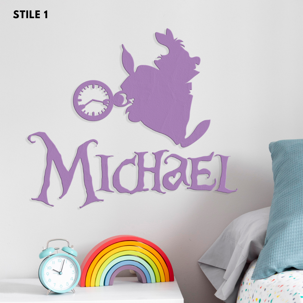 Nome Alice In Wonderland Personalizzato In Legno