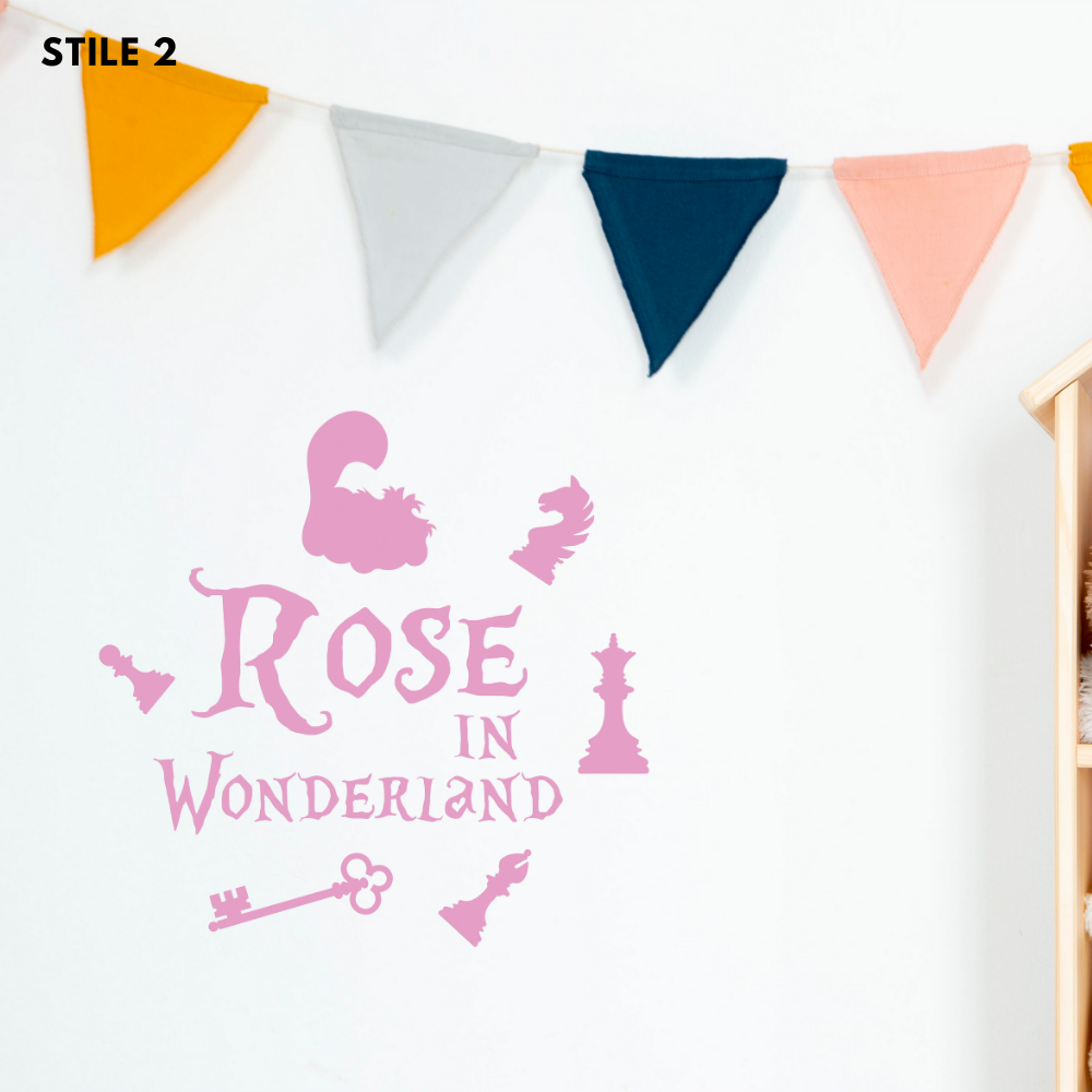 Nome Alice In Wonderland Personalizzato In Legno