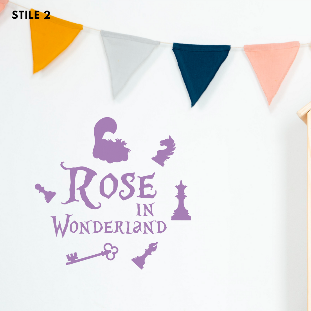 Nome Alice In Wonderland Personalizzato In Legno