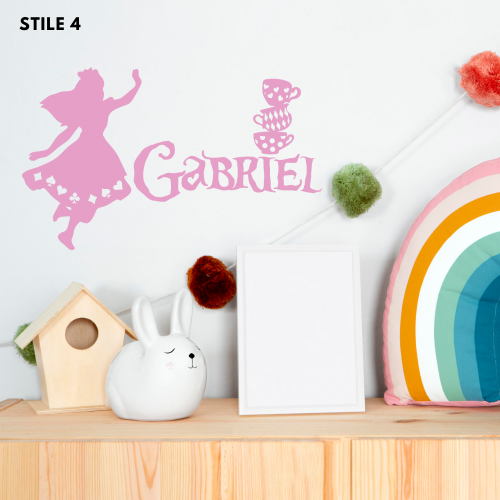 Nome Alice In Wonderland Personalizzato In Legno