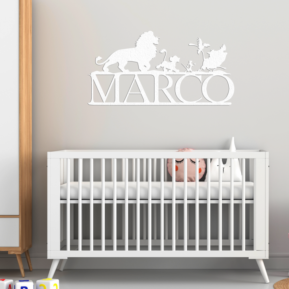 Nome Re Leone Personalizzato In Legno