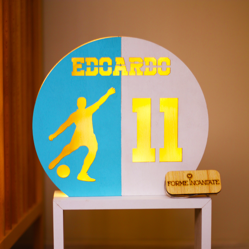Lampada Tifoso Calcio Personalizzata In Legno