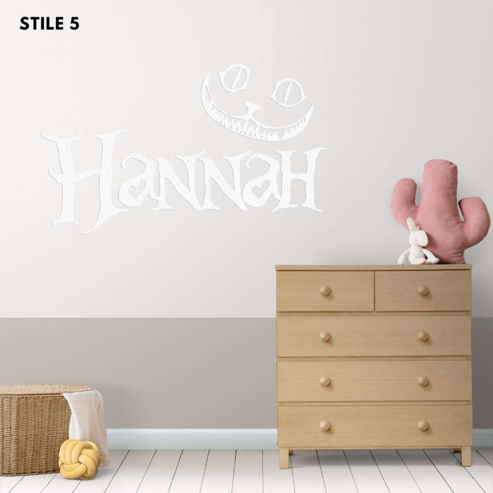 Nome Alice In Wonderland Personalizzato In Legno