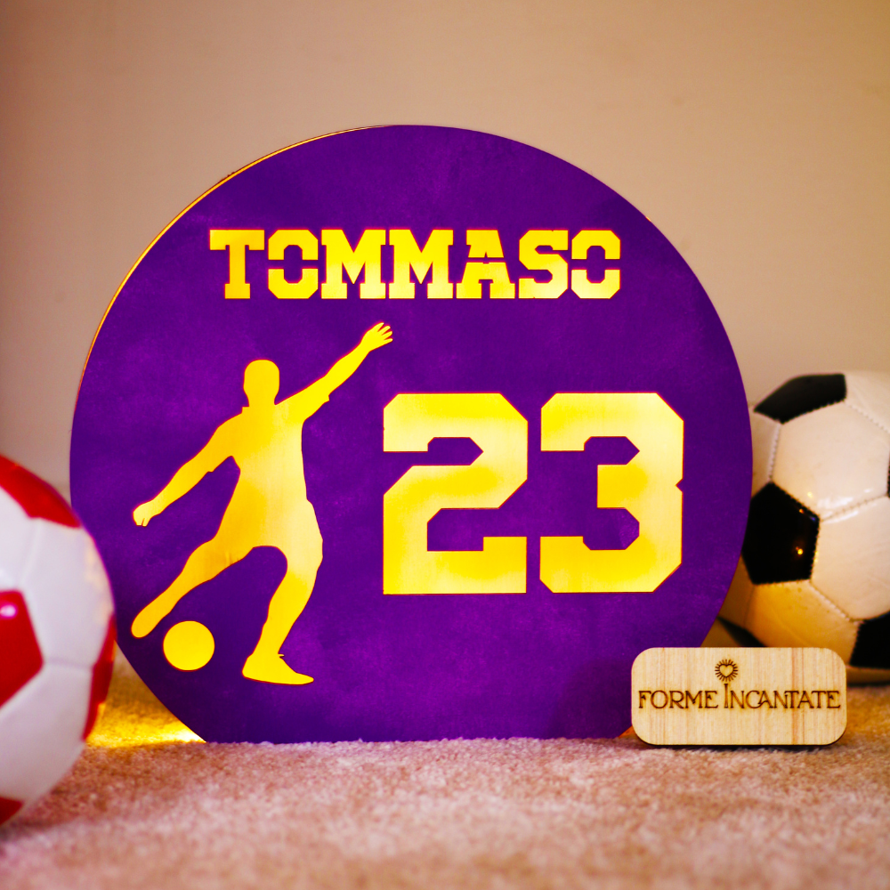 Lampada Tifoso Calcio Personalizzata In Legno