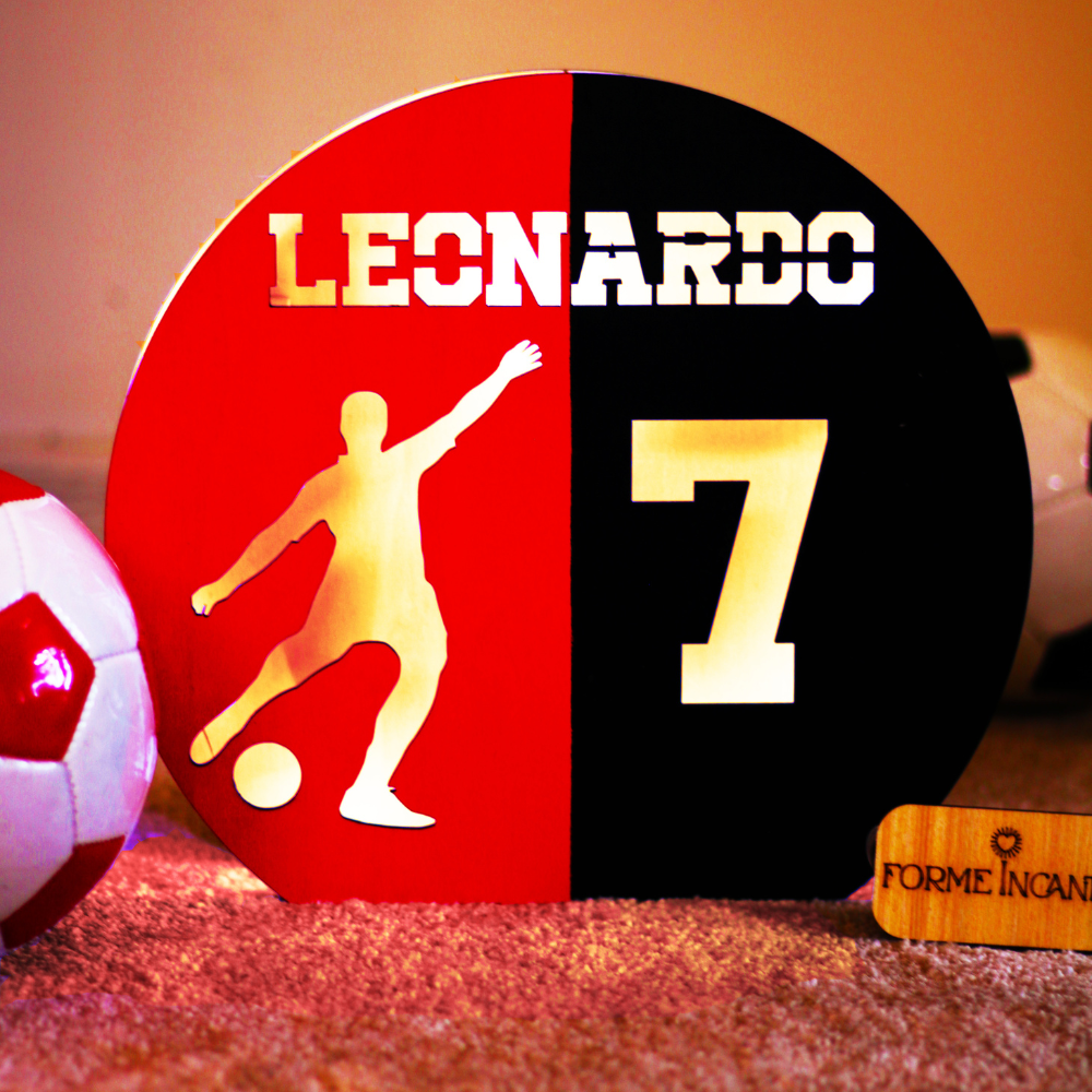 Lampada Tifoso Calcio Personalizzata In Legno