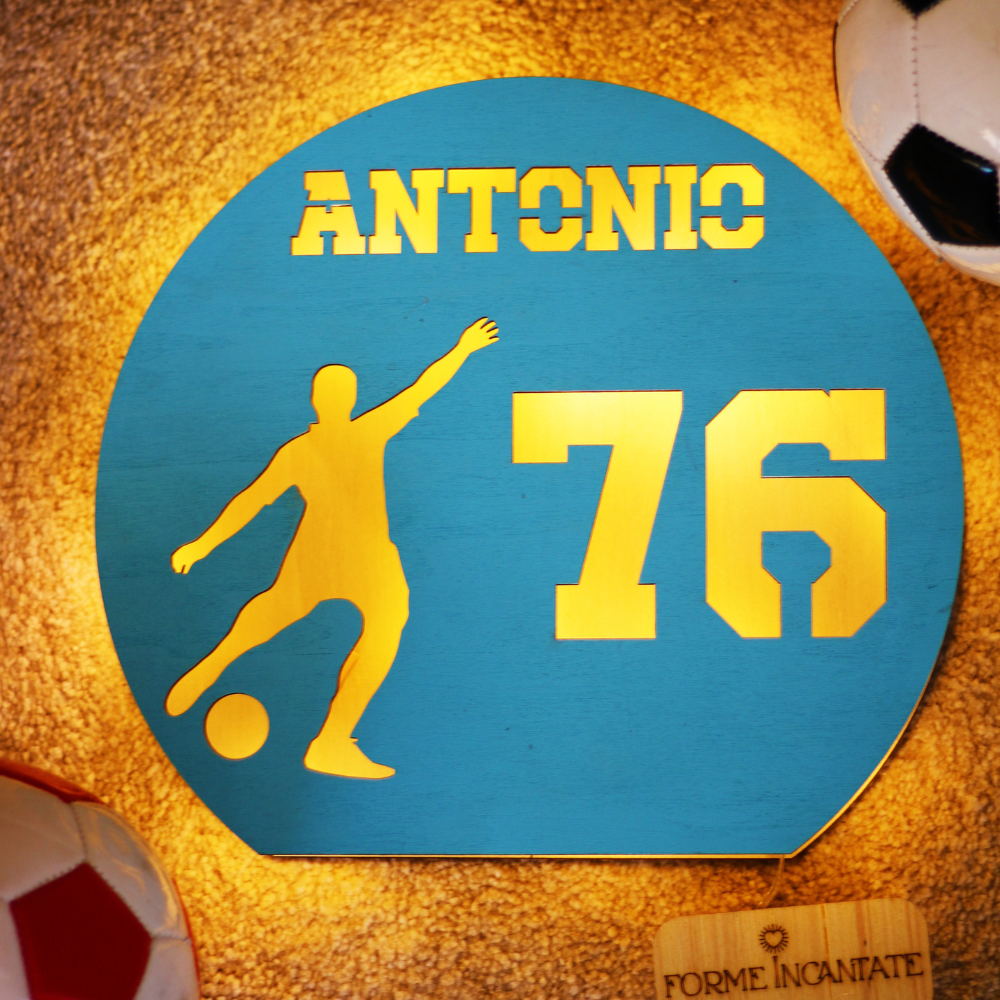 Lampada Tifoso Calcio Personalizzata In Legno