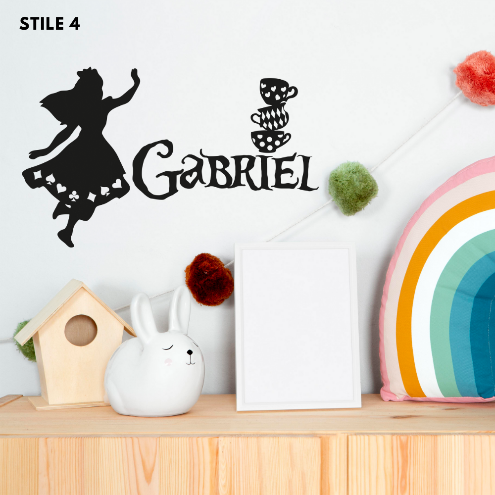 Nome Alice In Wonderland Personalizzato In Legno