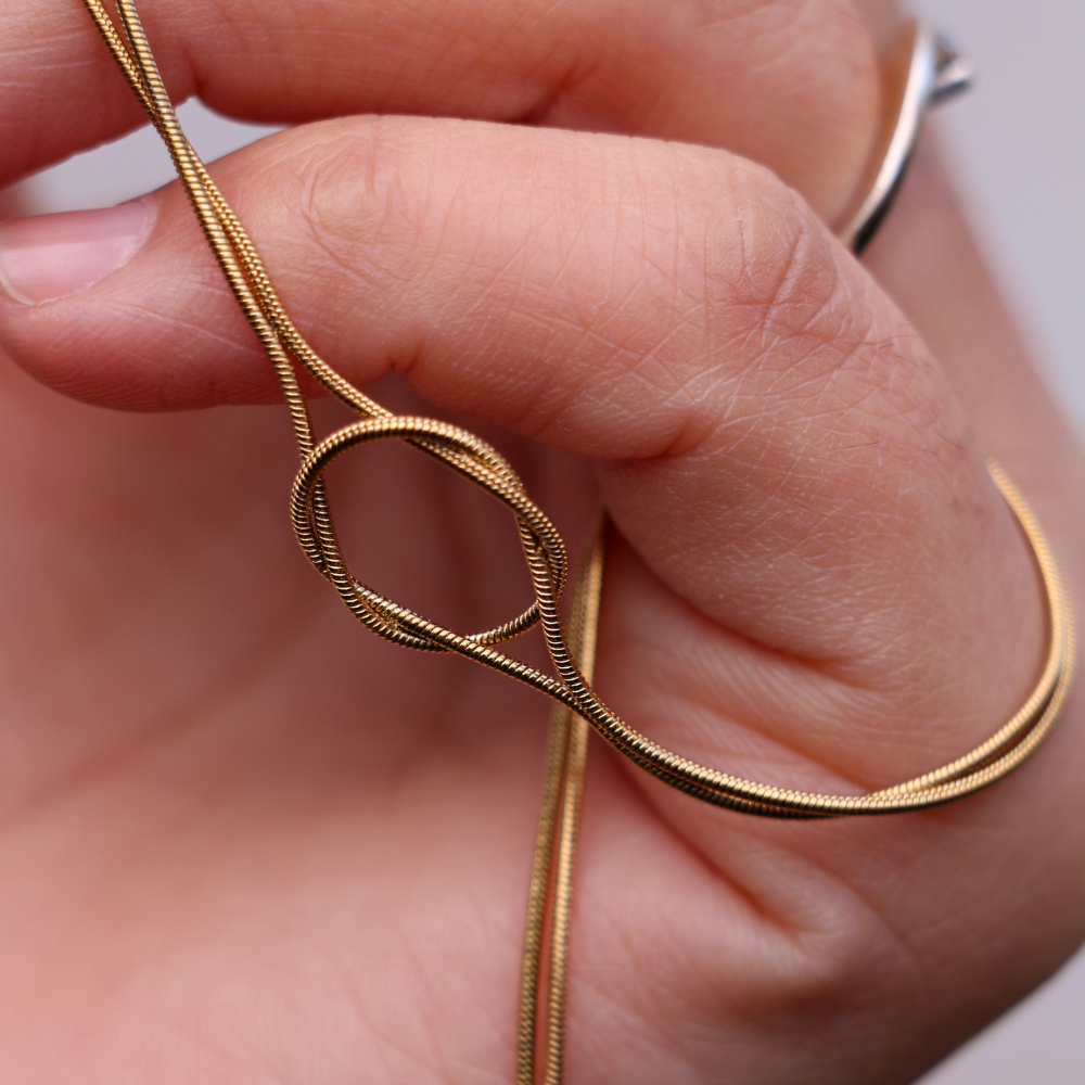 Collana Nodo Infinito (2 Catenine) - Confezione Regalo Con Rosa