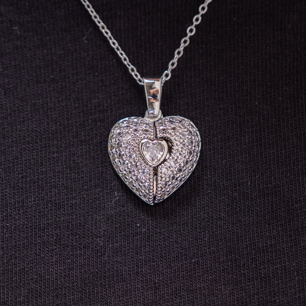 Collana Cuore Diamante Con Incisione Personalizzata