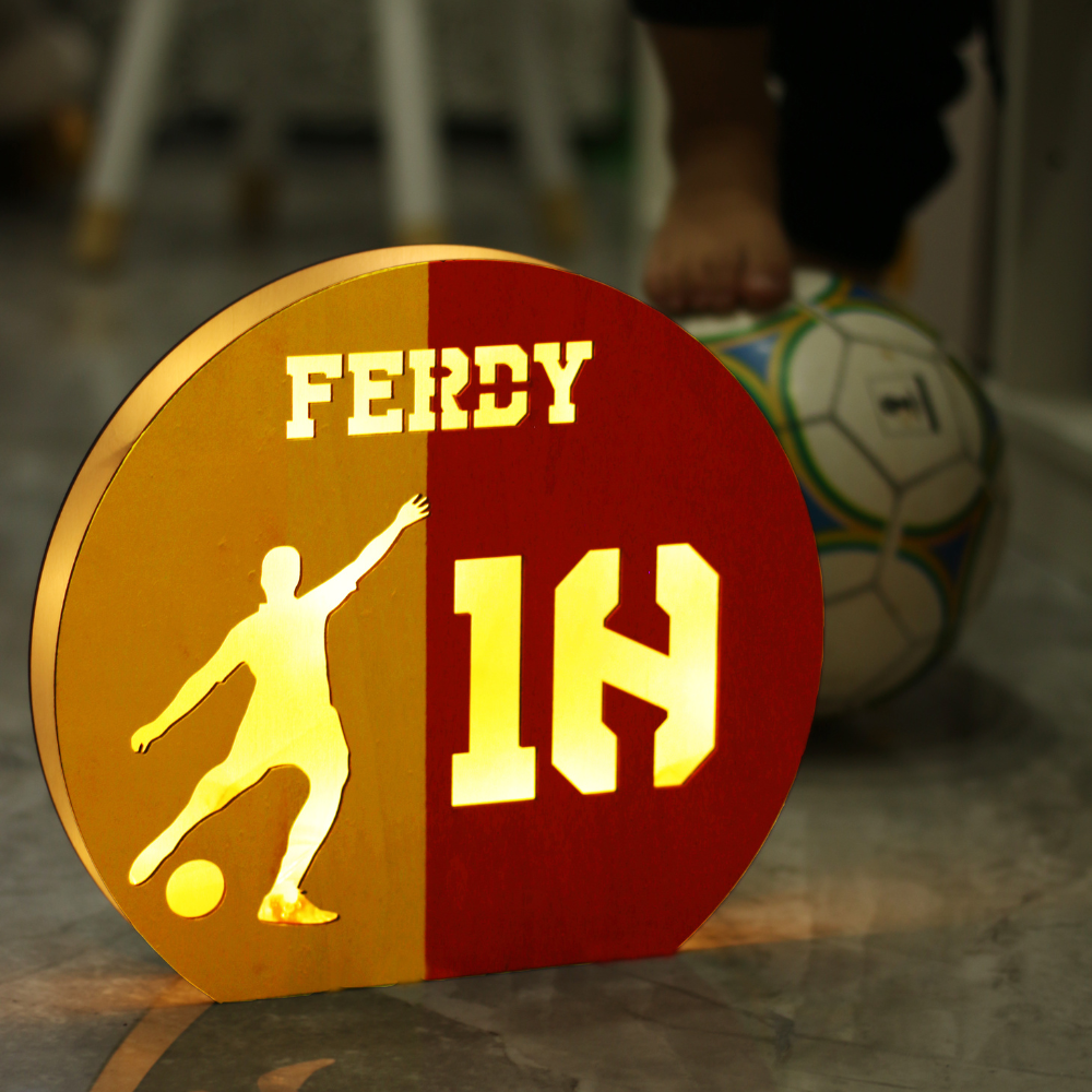 Lampada Tifoso Calcio Personalizzata In Legno