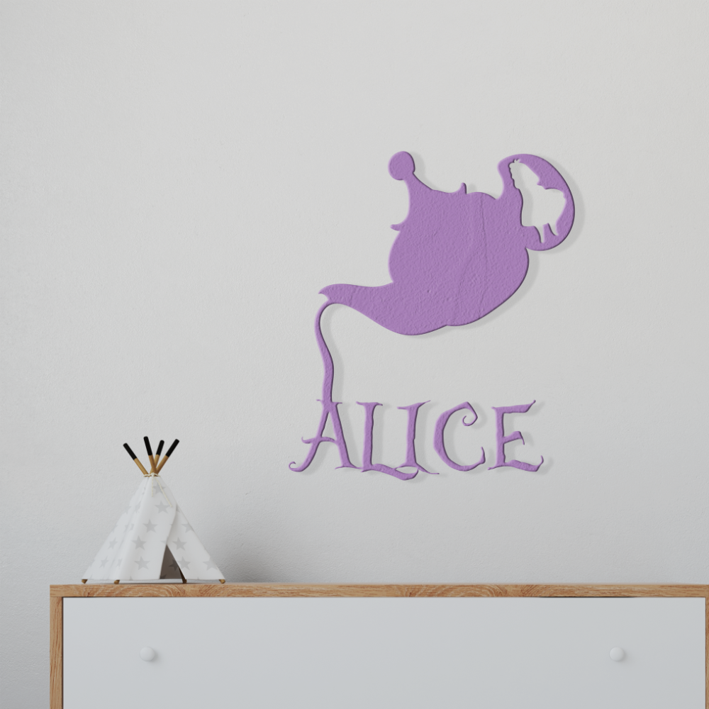 Nome Alice In Wonderland Personalizzato In Legno
