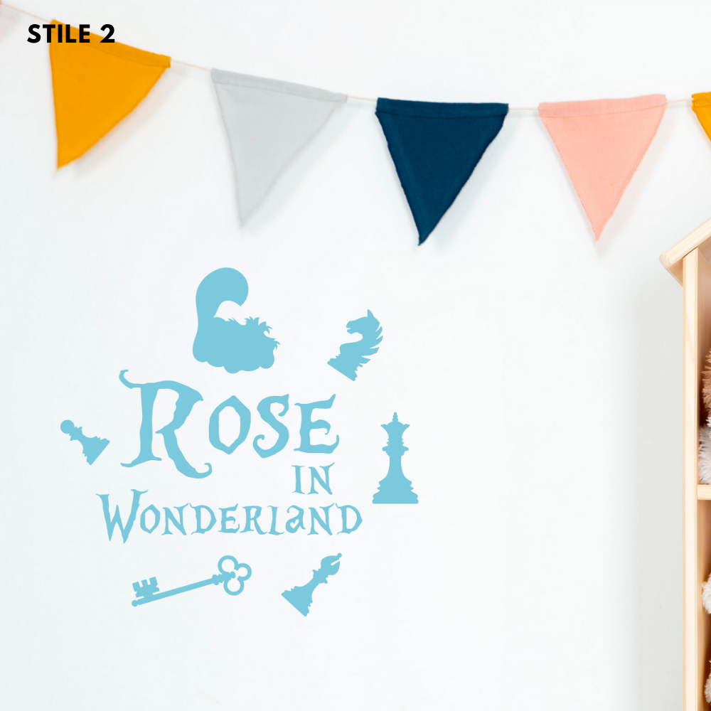 Nome Alice In Wonderland Personalizzato In Legno