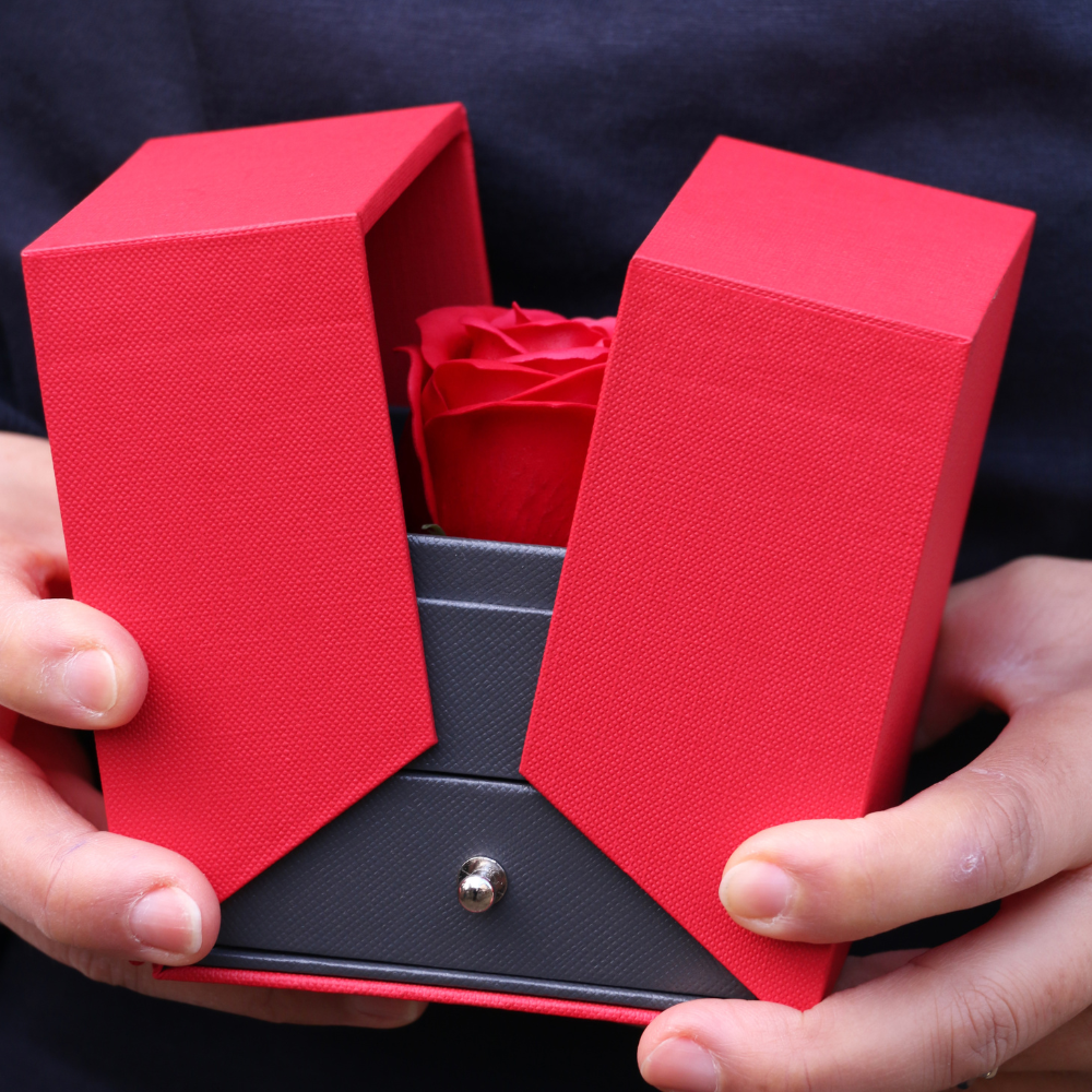 Collana Nodo Infinito (2 Catenine) - Confezione Regalo Con Rosa