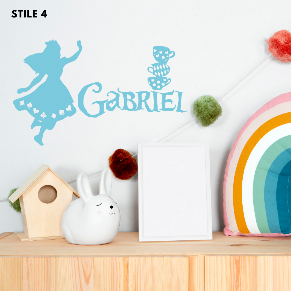 Nome Alice In Wonderland Personalizzato In Legno