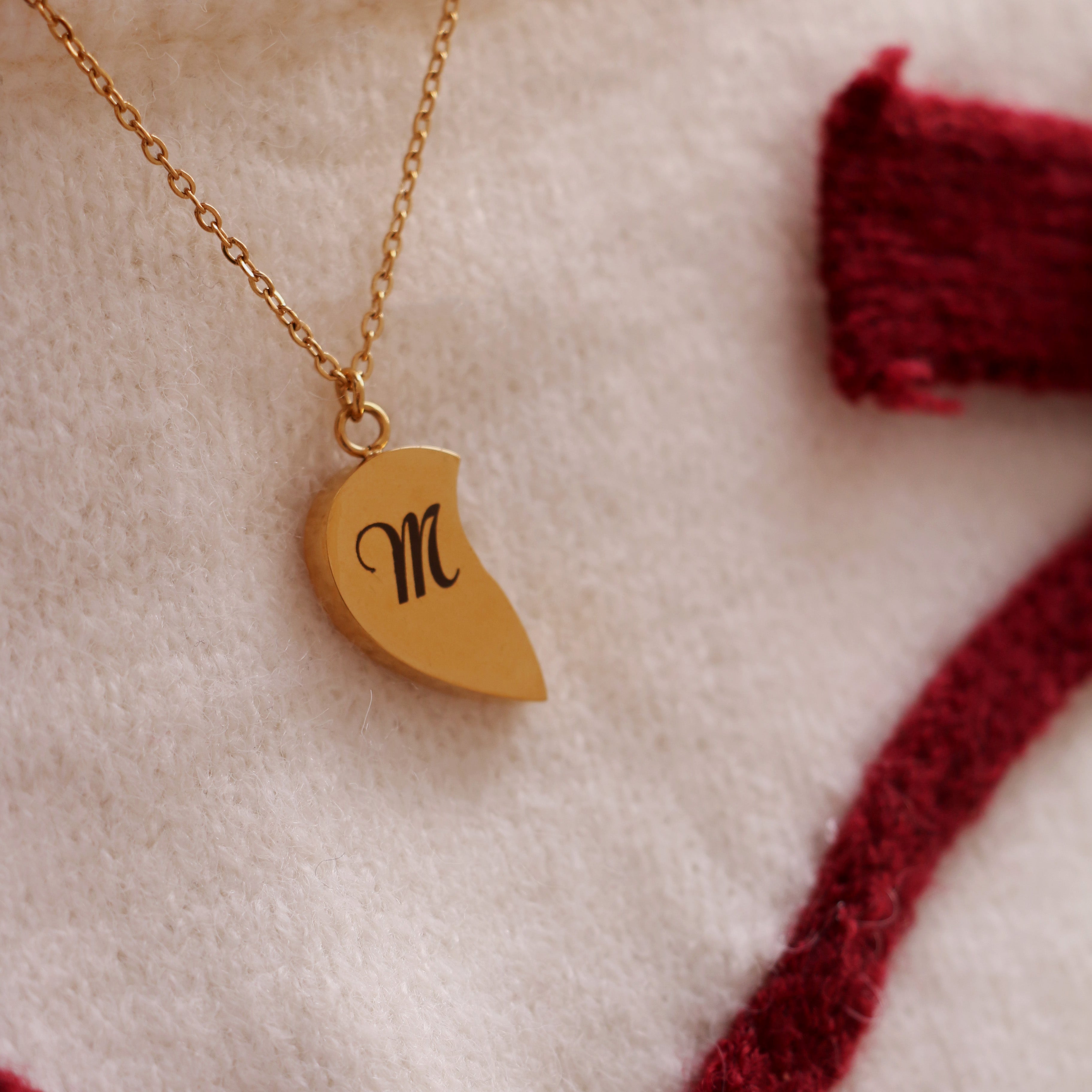 Collana Cuore Spezzato Personalizzata (2 Catenine)