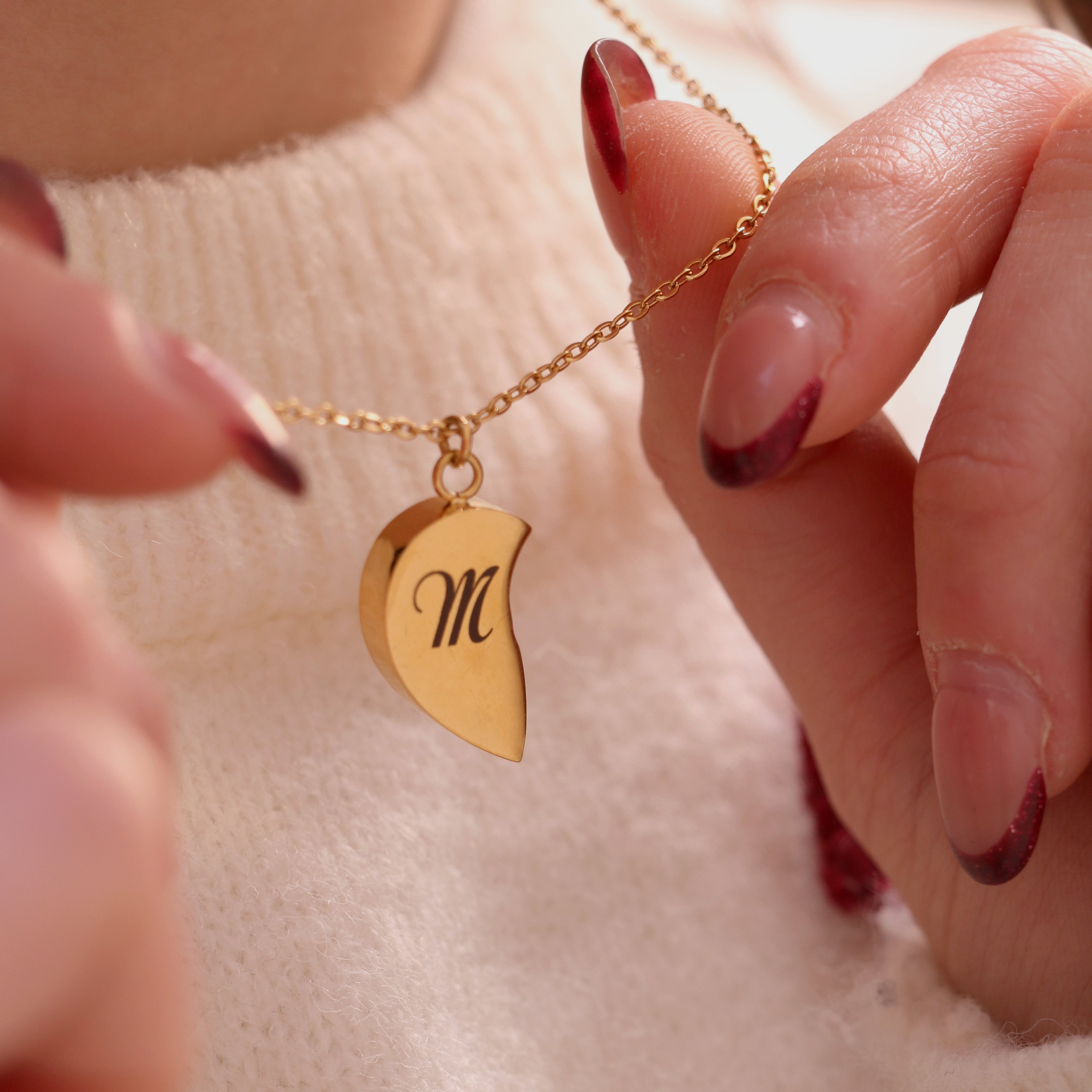 Collana Cuore Spezzato Personalizzata (2 Catenine)