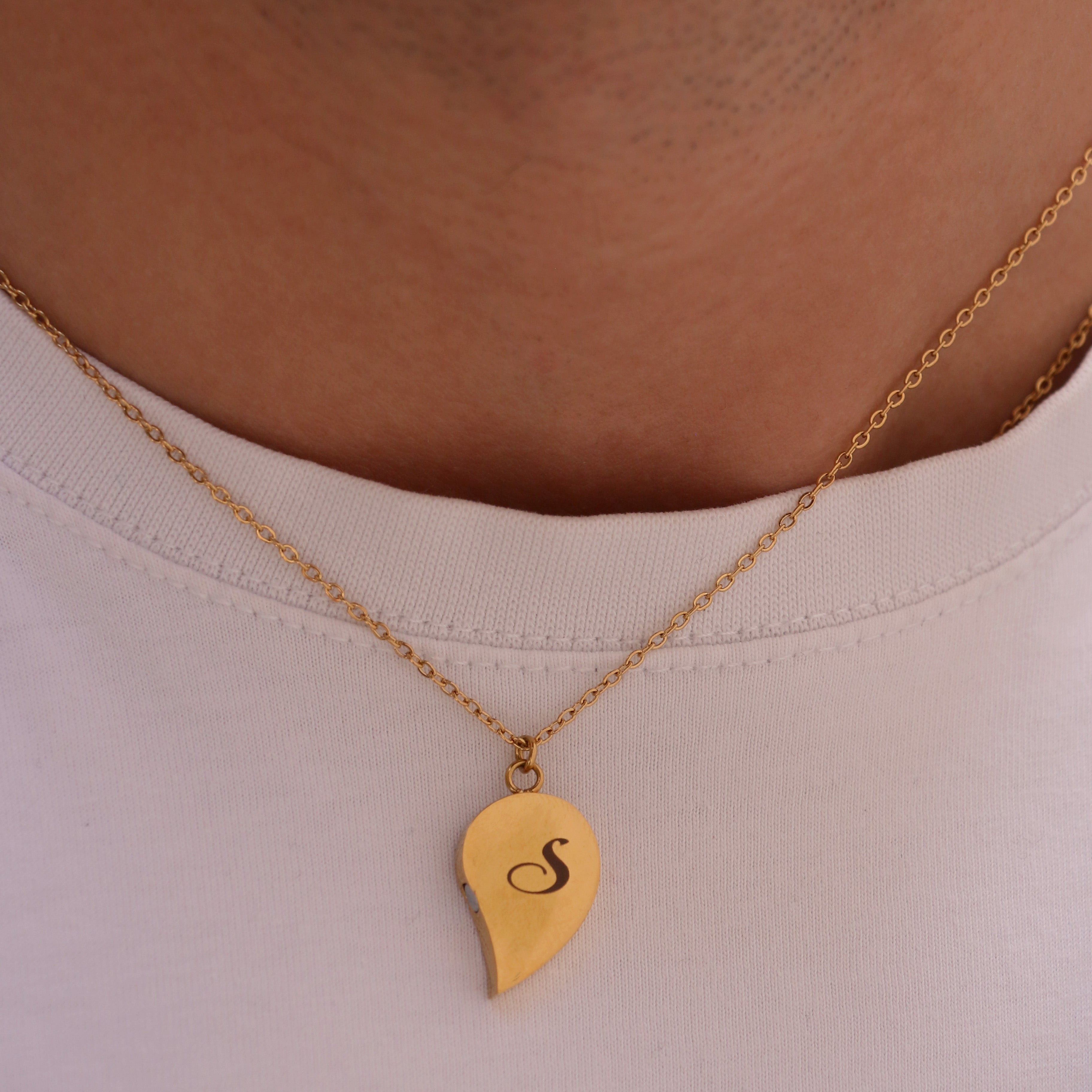 Collana Cuore Spezzato Personalizzata (2 Catenine)