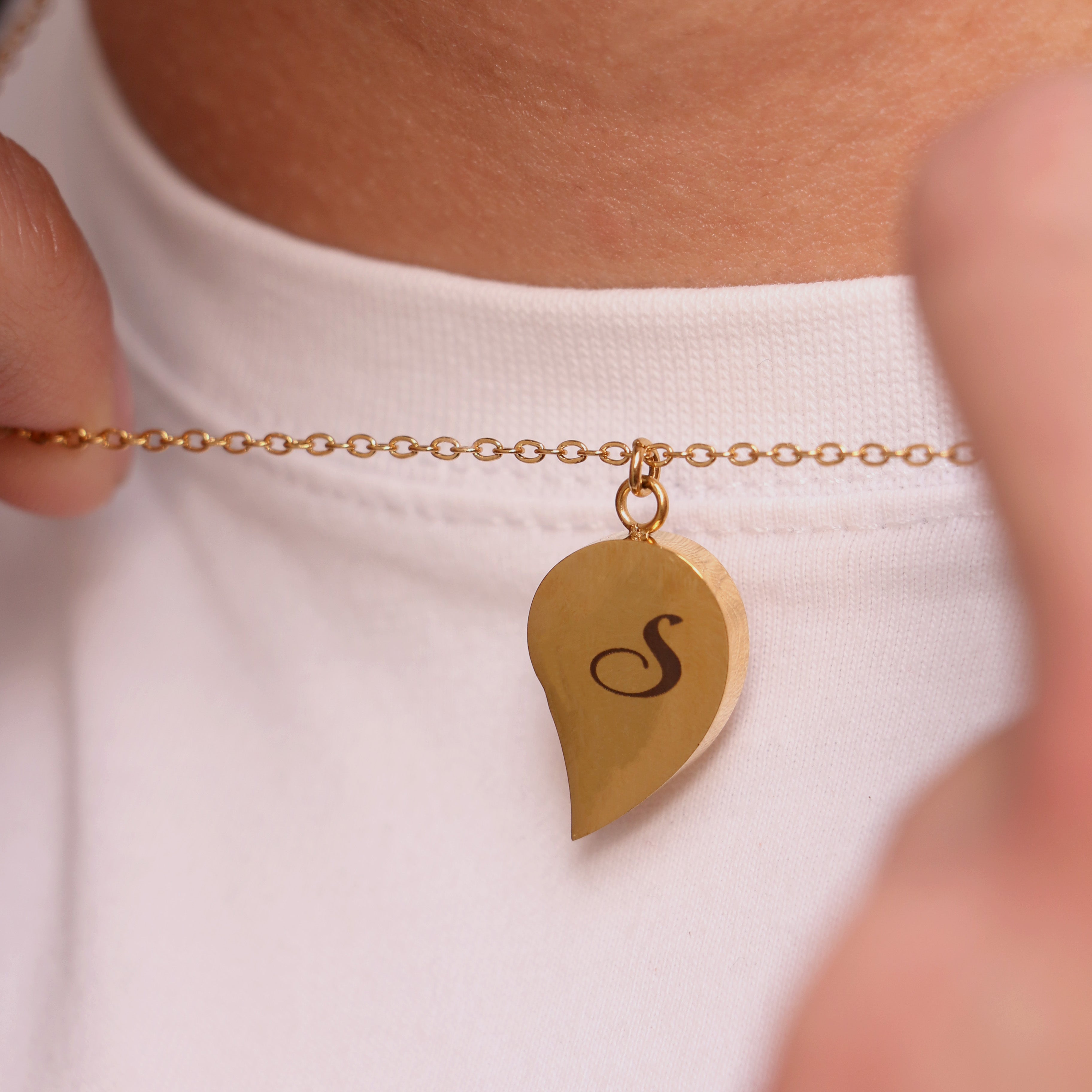 Collana Cuore Spezzato Personalizzata (2 Catenine)