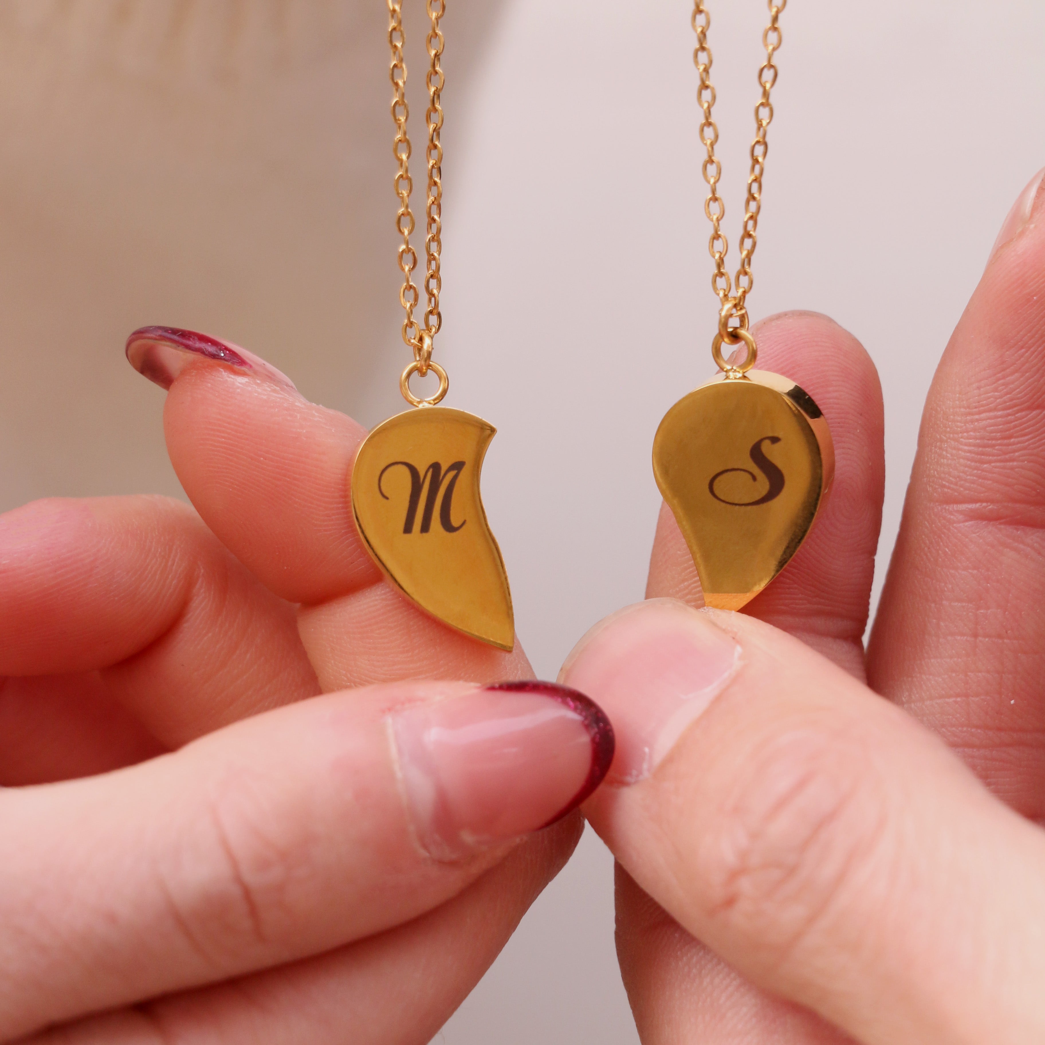 Collana Cuore Spezzato Personalizzata (2 Catenine)