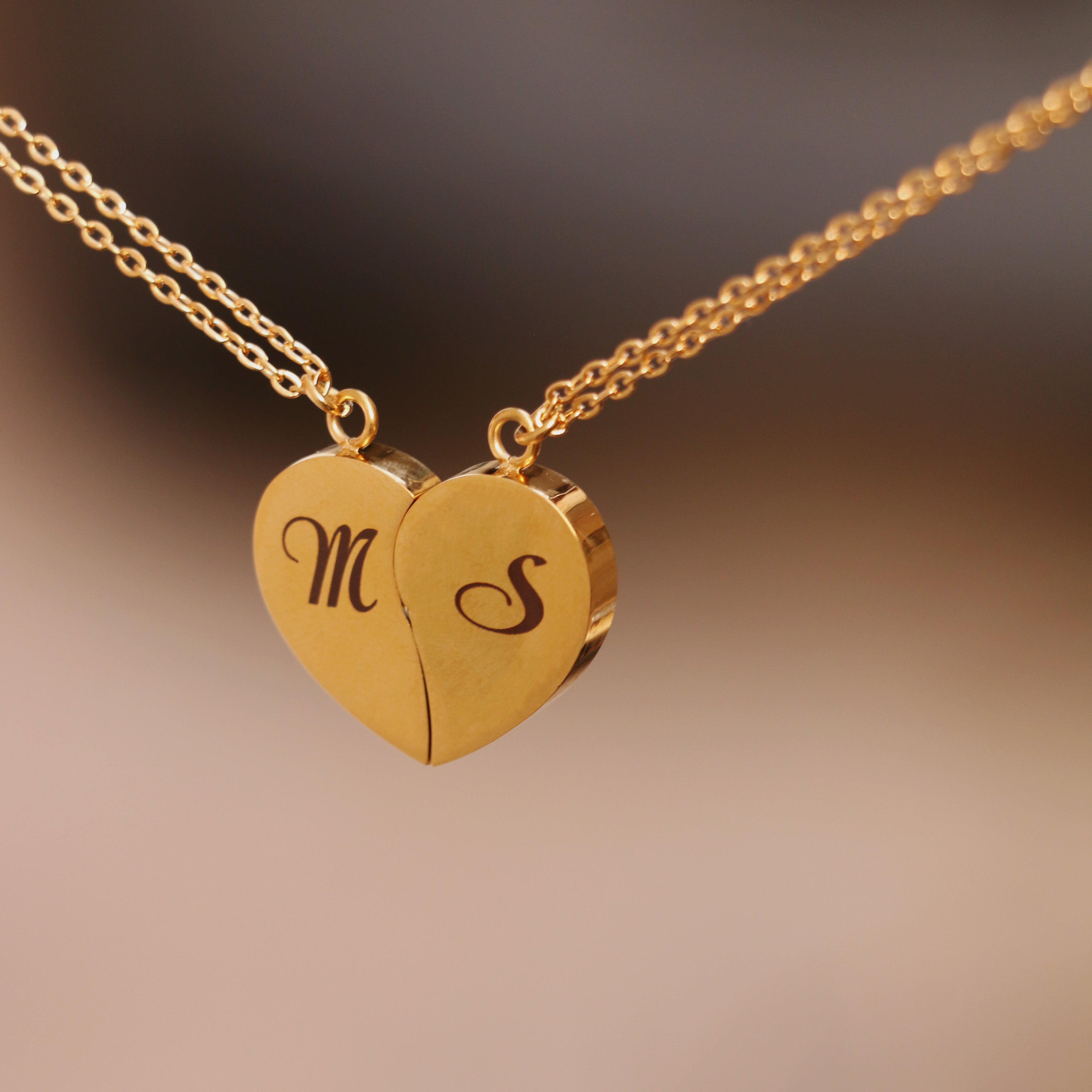 Collana Cuore Spezzato Personalizzata (2 Catenine)