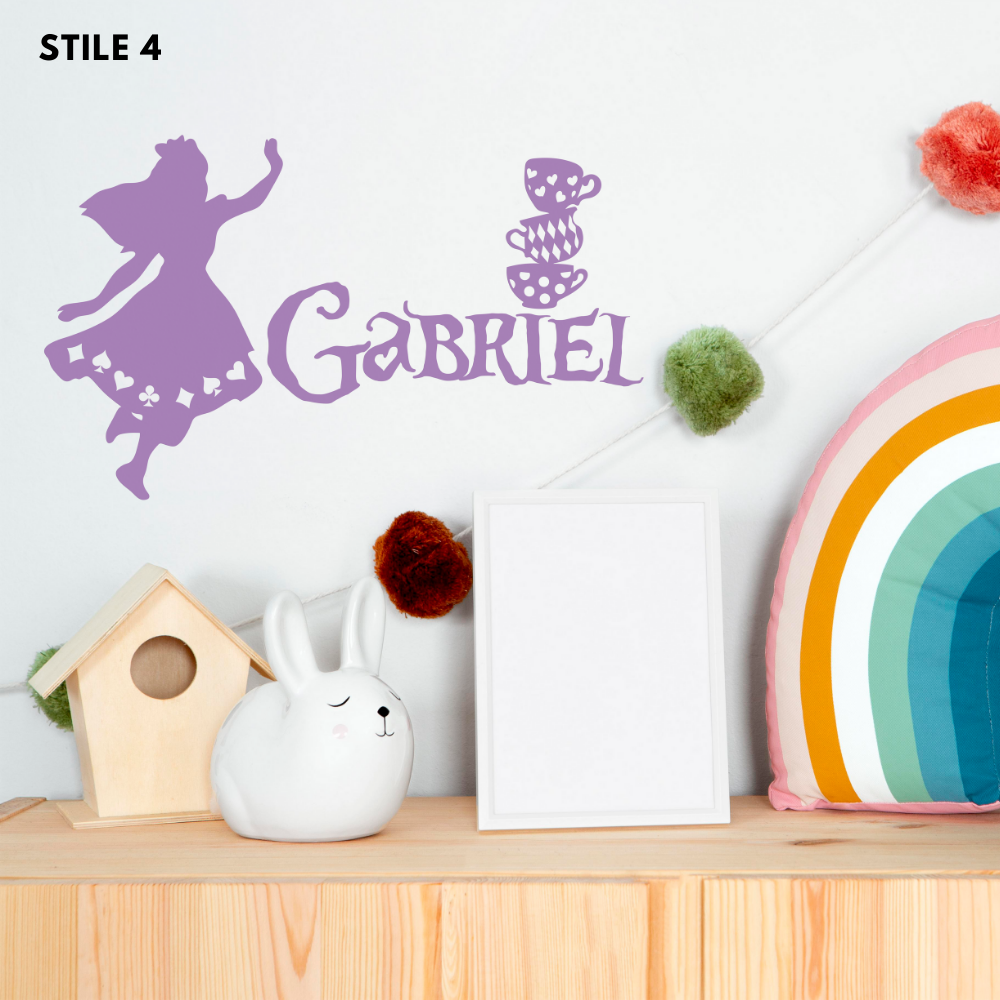 Nome Alice In Wonderland Personalizzato In Legno