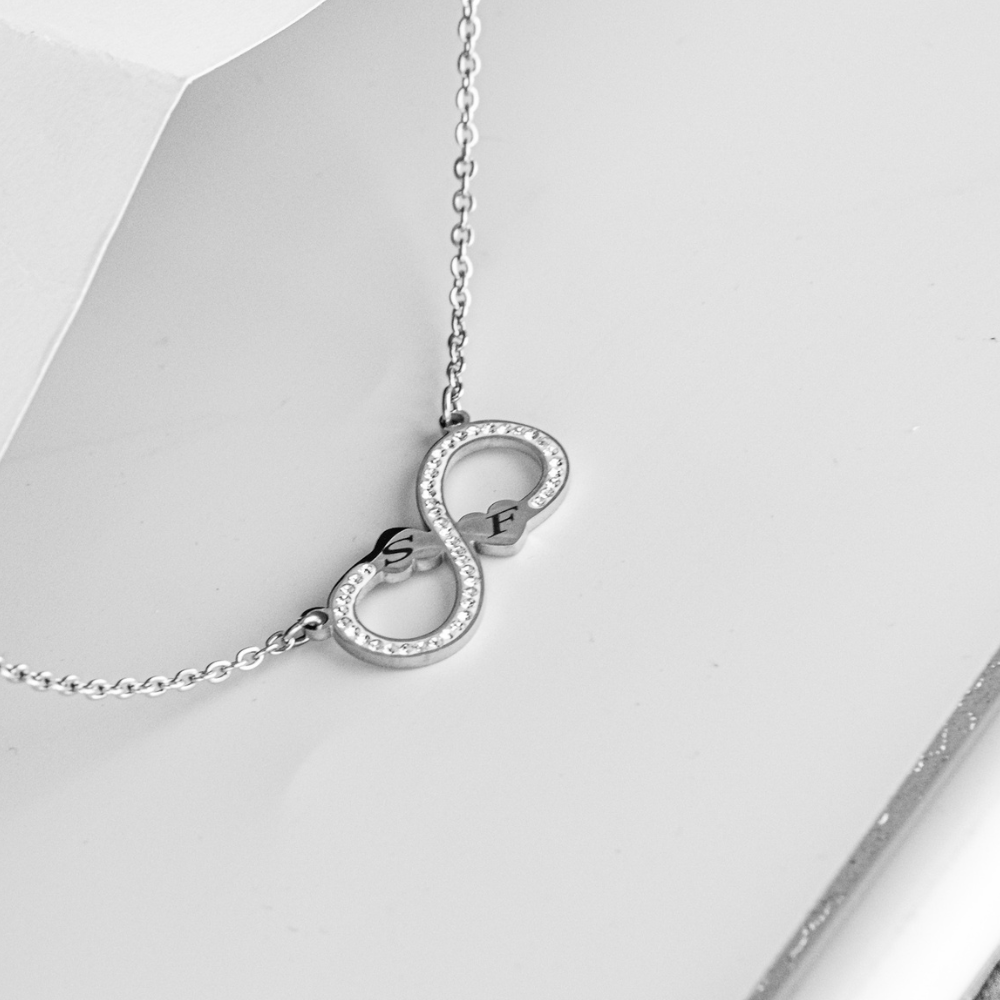 Collana Cuori Infinito Cuori Con Incisione Personalizzata