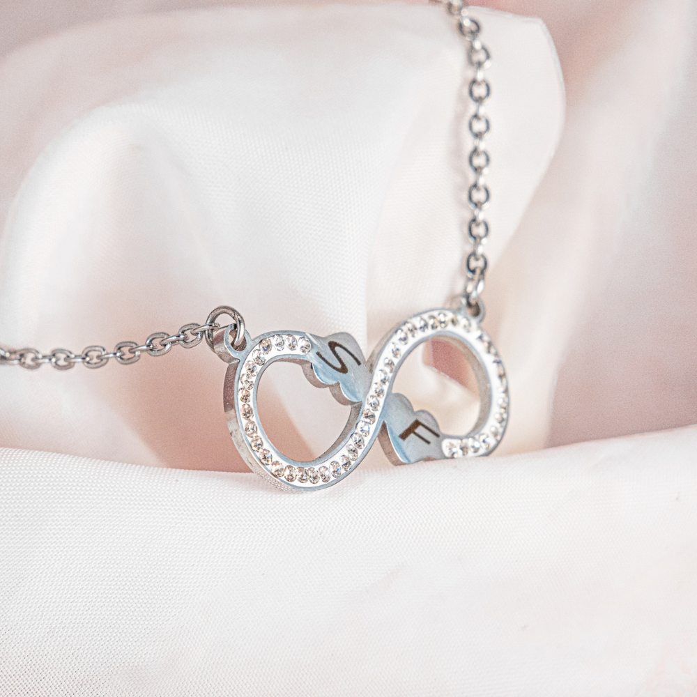Collana Cuori Infinito Cuori Con Incisione Personalizzata