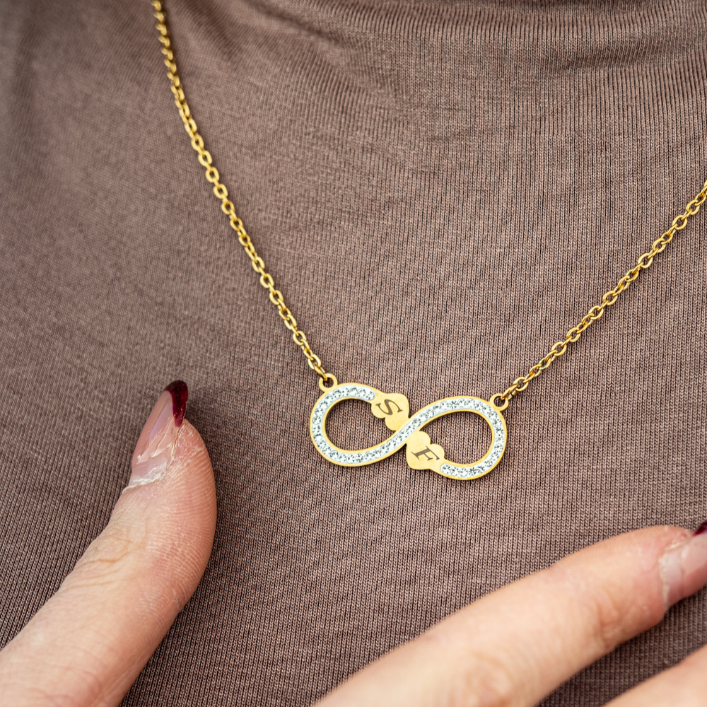 Collana Cuori Infinito Cuori Con Incisione Personalizzata