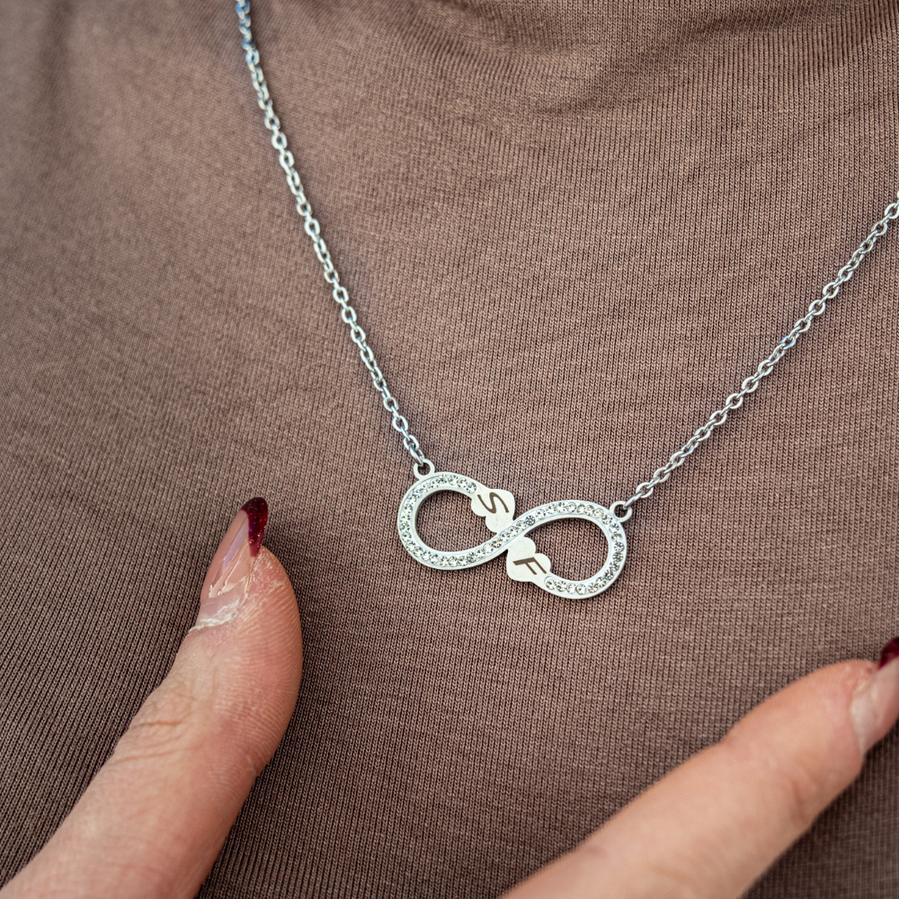 Collana Cuori Infinito Cuori Con Incisione Personalizzata