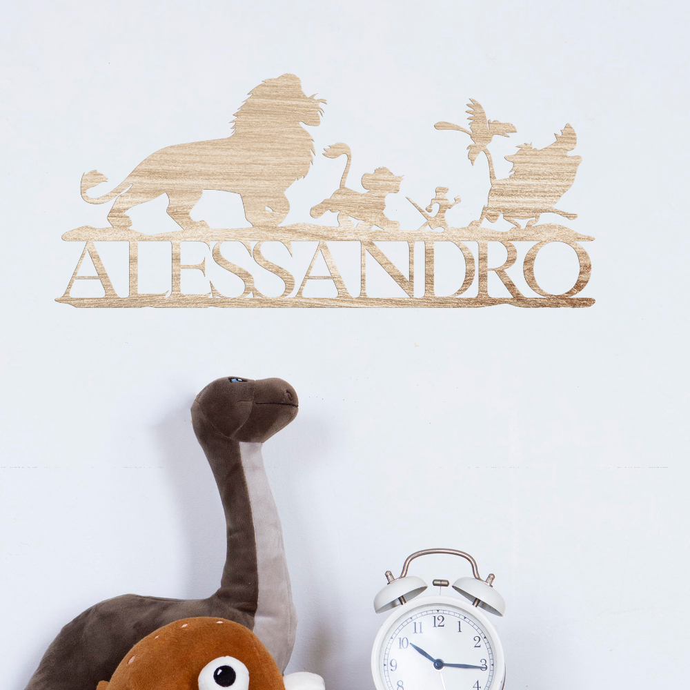 Nome Re Leone Personalizzato In Legno