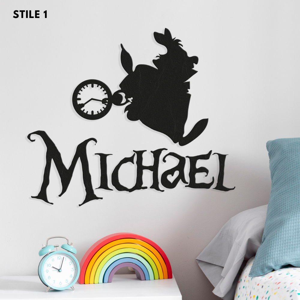 Nome Alice In Wonderland Personalizzato In Legno