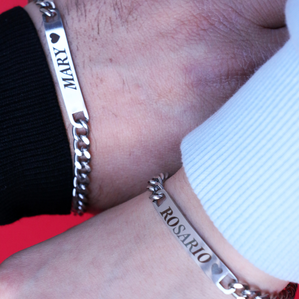 Coppia Di Bracciali Amore Eterno Personalizzati Con Incisione