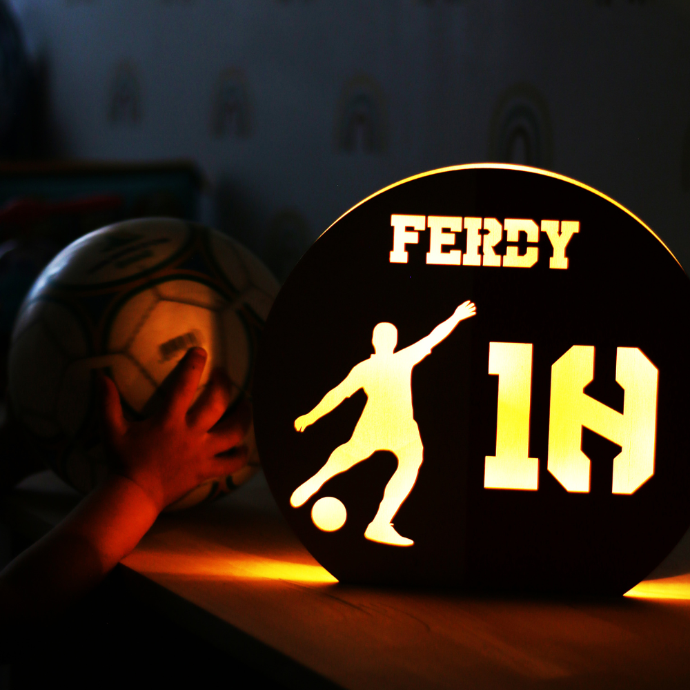 Lampada Tifoso Calcio Personalizzata In Legno