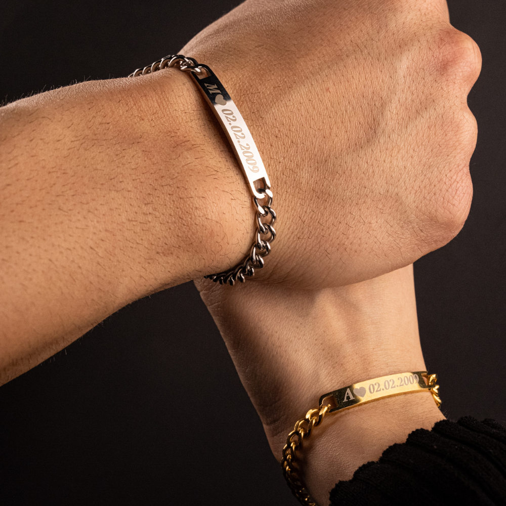 Coppia Di Bracciali Amore Eterno Personalizzati Con Incisione