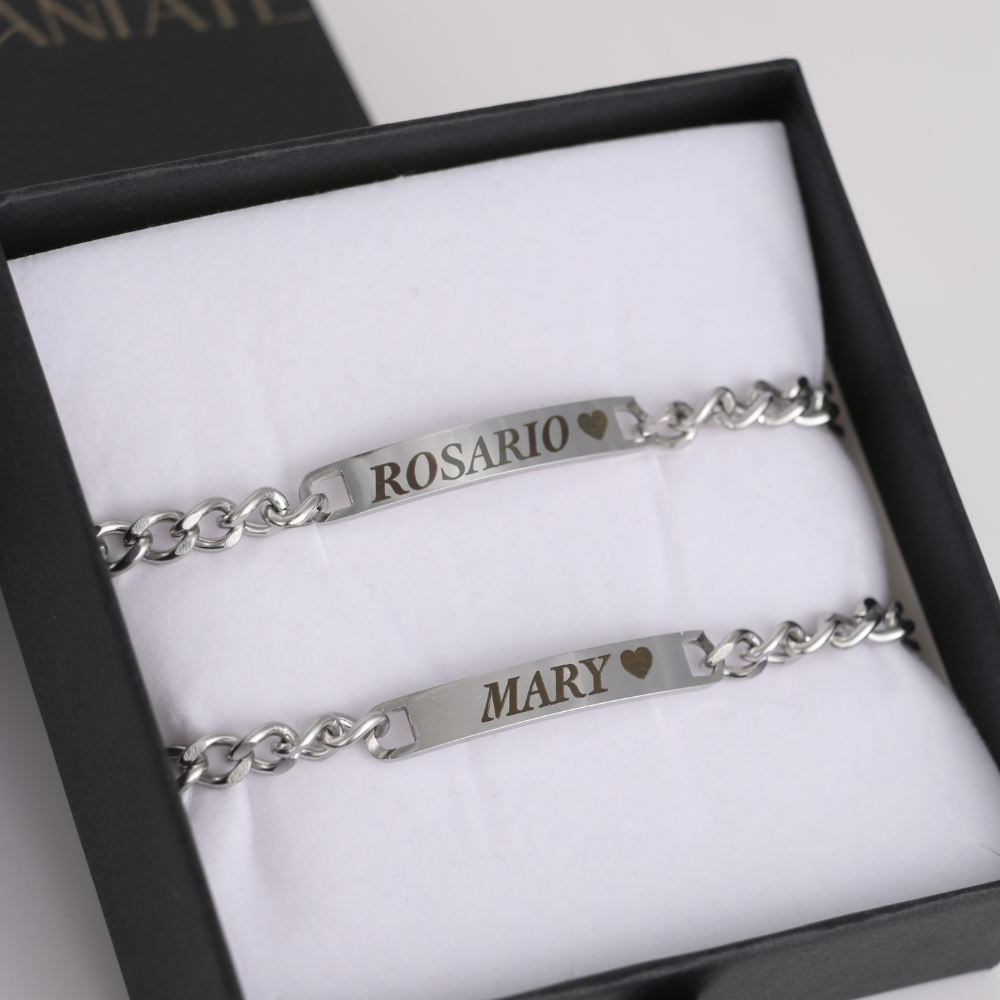Coppia Di Bracciali Amore Eterno Personalizzati Con Incisione