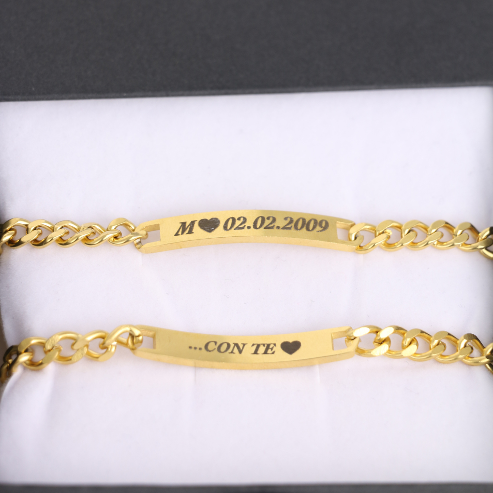 Coppia Di Bracciali Amore Eterno Personalizzati Con Incisione